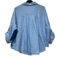 60832 OVERSIZED-CUT LINEN SHIRT: KAKI