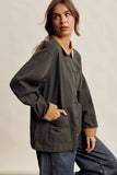 Contrast Collar Utility Barn Jacket LJ0271: Mauve / Contemporary / XL