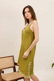 100% Linen Dress REF. 73696: Navy