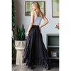 WASHED WIDE LEG RUFFLED HEM PANTS: BLACK / S-M-L-XL(2-2-2-2)