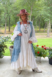 Patchwork Skies Hooded Vest Duster: Large/X-Large