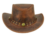 Arizona Leather Hats for Men & Women Cowboy western style: Redish / L