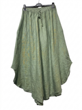 33603 LINEN CULOTTE TROUSERS WITH ADJUSTABLE WAIST: NAVY