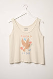 Mucho Amor Dove Vintage-Wash Graphic Tank Top: White Smoke / S