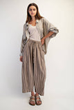 WIDE STRIPE LEG PANTS: Stone Combo / S-M-L(2-2-2)