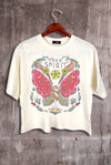 Butterfly Graphic Crop Tee.  : Ivory / Large