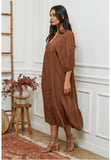 100% linen dress REF. 1109: Khaki