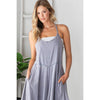 WASHED KEYHOLE BACK DETAILED WIDE LEG ROMPER: DOLPHIN / S-M-L-XL(2-2-2-2)
