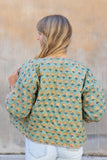 Reversible Quilted Jacket ~ Lotus: S ~ Bust 48" / Length 24"