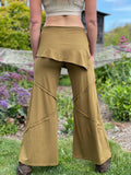 Wide Leg Panel Pants: Brass / S