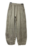 8048 LINEN TROUSERS WITH STRUCTURED PANELS: PERSIMMON
