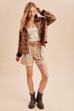 TARTAN BARN JACKET: SEPIA / M