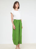 75096 solid linen balloon pants with elasticated waist: CELADON