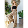 WASHED 3D POCKET SLOUCHY WIDE LEG PANTS: SLATE / S-M-L(2-2-2)