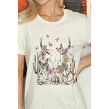 BUTTERFLY DESERT Bottom Hem Tee: IVORY / L