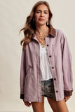 Contrast Collar Utility Barn Jacket LJ0271: Olive / Contemporary / L