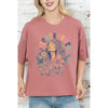 FLOWER POWER GRAPHIC CROP TEE: IVORY / S-M-L(2-2-2)