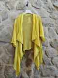 REF 5283 SHORT CARDIGAN 100% LINEN: Khaki