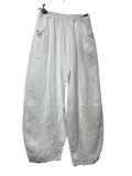 8048 LINEN TROUSERS WITH STRUCTURED PANELS: PERSIMMON