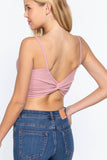 ,.SI-22427 FITTED REMOVABLE BRA CUP TWISTED BACK CAMI: BRN-sepia-133946 / M