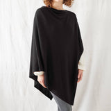 RISI Luxury Merino Cowl Poncho: Olive Green