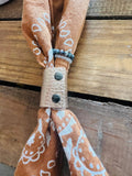 Rose Gold Metallic Leather Bandana Slide