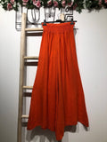 Flared linen trousers 66031 100%LINEN: Moutarde
