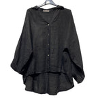 48902 PLAIN LINEN SHIRT: CHOCOLAT