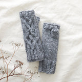 RAJA Cable Knit Wool Lined Wristwarmer Gloves: Mustard Yellow