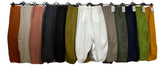 8414 LINEN PANTS WITH POCKETS, OVERSIZED FIT, BEST SELLER: ROUILLE