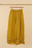 Fancy eyelet embroidery trousers 9204 100% linen: TAUPE