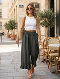 4029 WIDE LINEN PANTS WITH EYELET EMBROIDERY: Orange