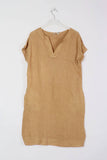 Short dress in 100% linen REF.3141: Rust / Unique