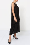 Sleeveless long dress 100% linen REF. 8466: WASABI