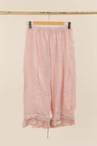 Fancy eyelet embroidery trousers 9204 100% linen: TAUPE