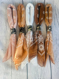 Terracotta Hues Hand Dyed Bandanas With Leather Slides: Bandanas Only