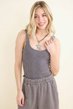 Mineral Washed Everyday Basic Tanktop HT6504: Baby Blue / S-M-L / 2-2-2
