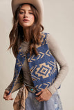 Southwestern Button-Up Vest LSW0977: Amber Brown / S