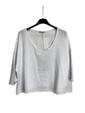 TOP 3791 90% COTTON 10% LINEN: MOUTARDE