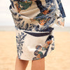 Cotton Kimono Bathrobe Frida Cardigan Dressing Gown Blue Owl