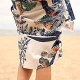 Cotton Kimono Bathrobe Frida Cardigan Dressing Gown Blue Owl