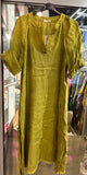 Long dress in 100% linen REF.7161: Wasabi / Unique