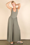 NP70810-Casual Ribbed Knit Sleeveless Jumpsuit: BLACK / S-M-L/2-2-2