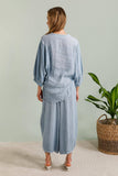 100% Linen Trousers REF. 9530: Navy