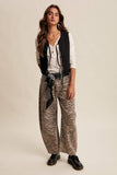 Colored Denim Tie-Front Vest LVT018: Caramel / S