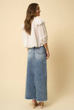HIGH RISE FLARED MAXI SKIRT - Fray Hem: S