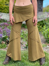 Wide Leg Panel Pants: Brass / S