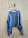 REF 11138 PONCHO-STYLE BLOUSE 100% LINEN: PISTACHIO