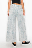 BEST Mineral Wash Wide leg Cropped pants HP5524 : Olive / S-M-L / 2-2-2