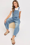 BARREL-LEG DENIM JUMPSUIT : WASHED DENIM / Contemporary / S